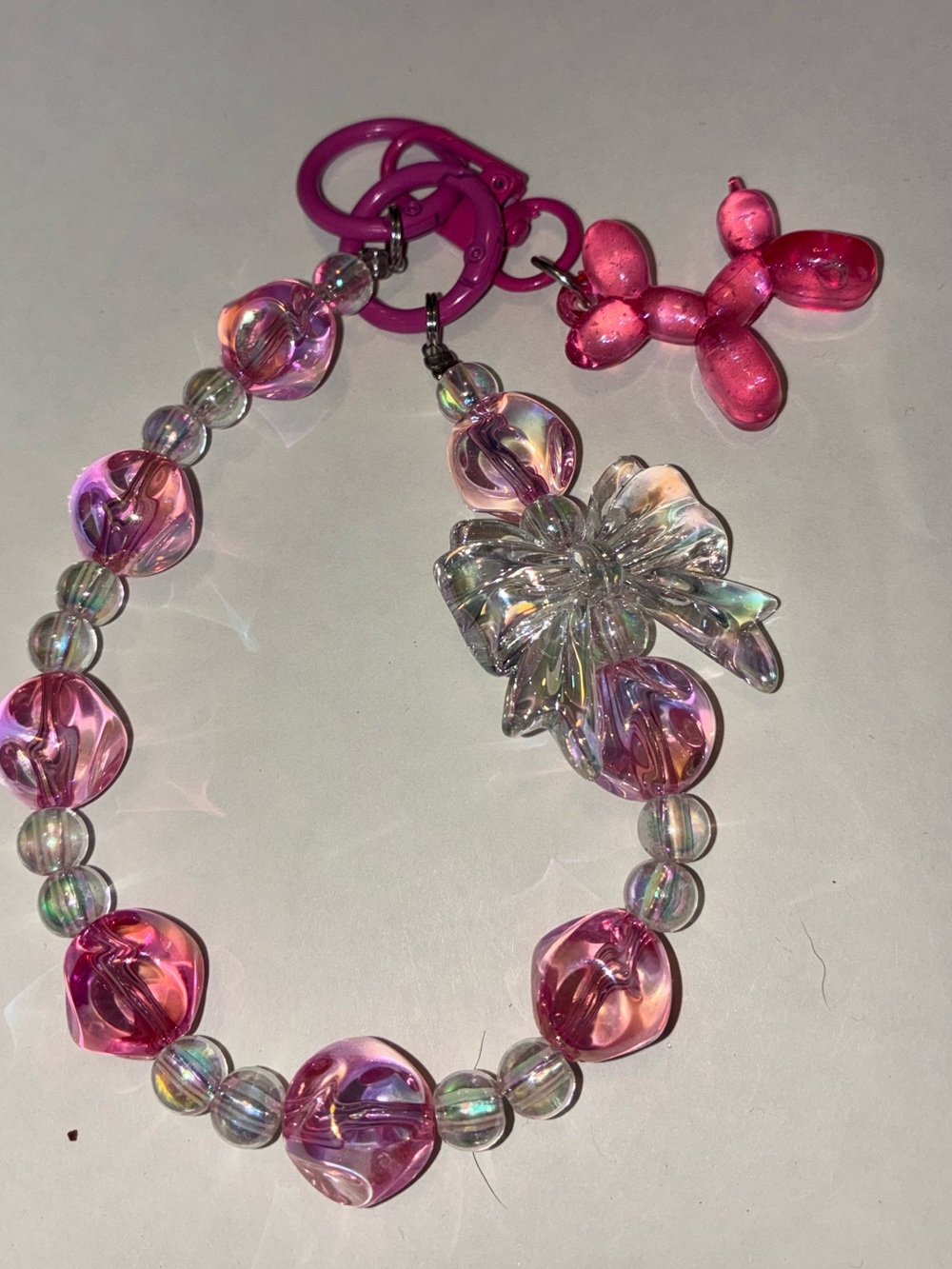 Beaded Charm Bracelet Keychain
